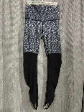 Heathered Black Stirrup Leggings for Women